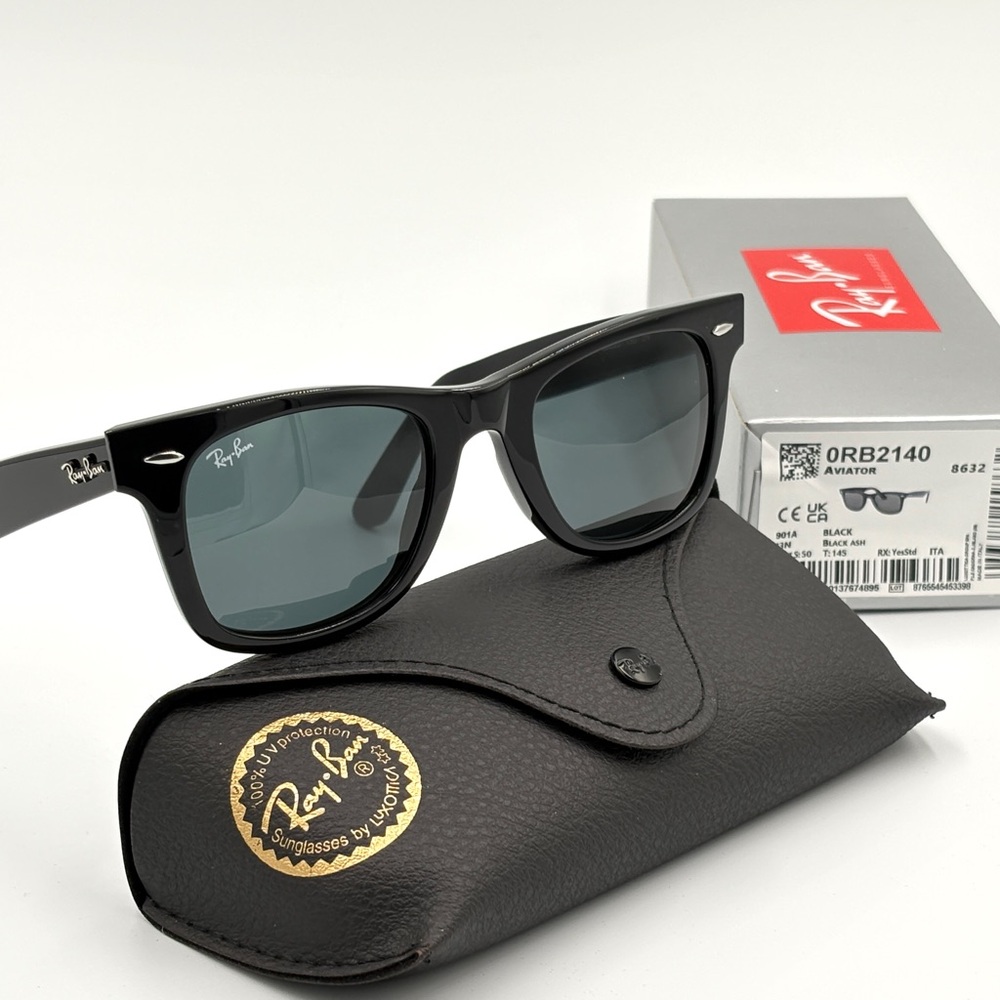 Ray-Ban Black Wayfarer Classic Sunglasses Original Style RB2140 901 50-22 325 - Picture 3 of 15